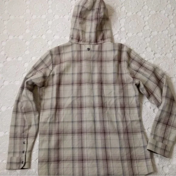 Kuhl Plaid Hooded Jacket - Cream and Gray - Picture 6 of 7